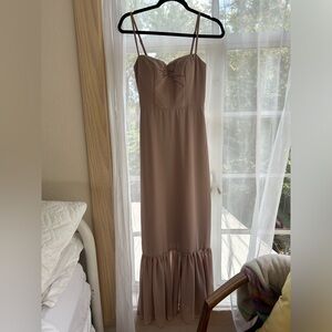Azazie taupe bridesmaid dress